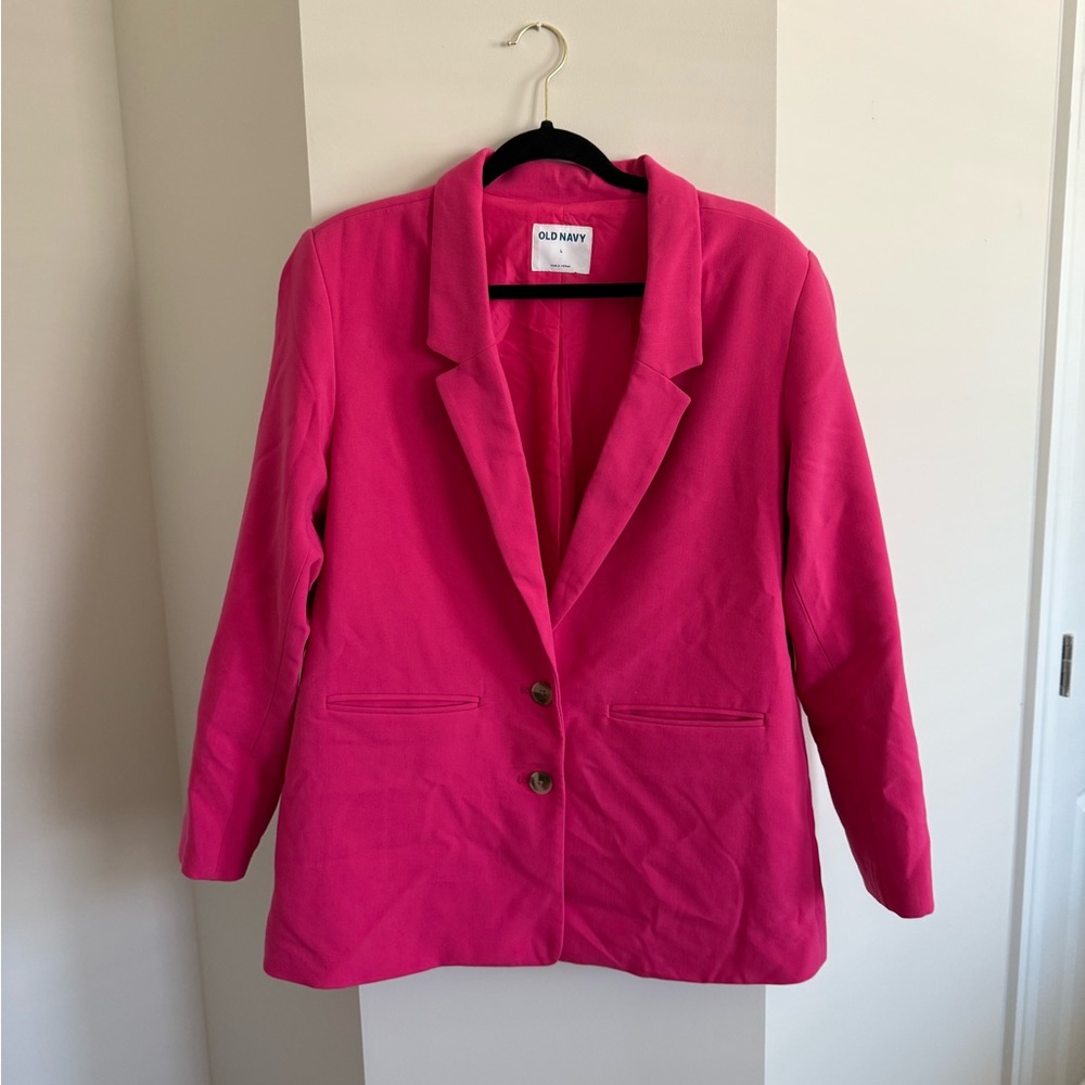 Old Navy Women's Hot Pink Boyfriend Blazer